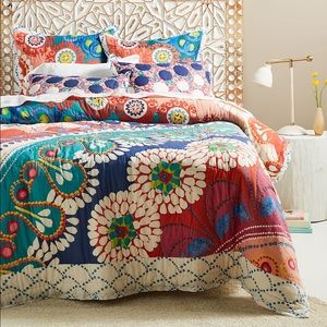 Anthropologie Tahla Quilt w Euro Sham